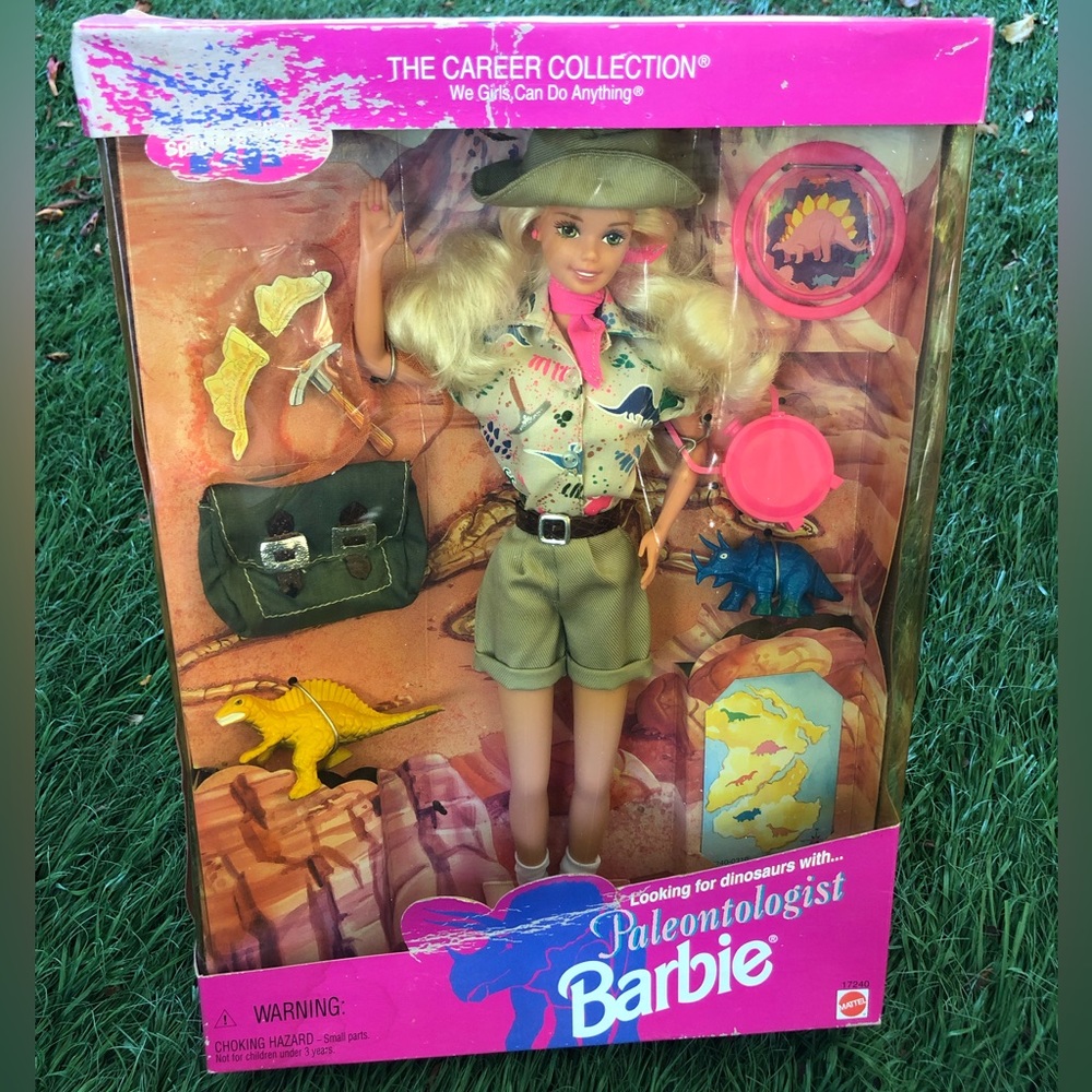Vintage 1996 Career Barbie PALEONTOLOGIST  • New In Box • Dino Dinosaur RARE